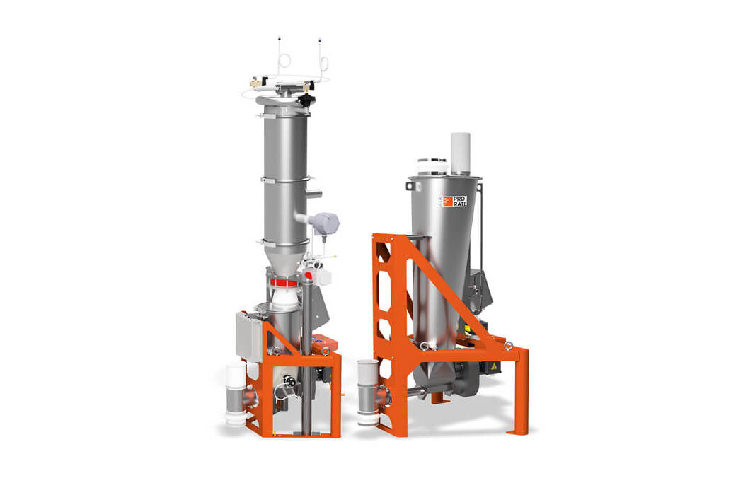 ProRate PLUS continuous single and twin screw gravimetric feeders, with and without refill packages, are ideal for secondary plastics applications.