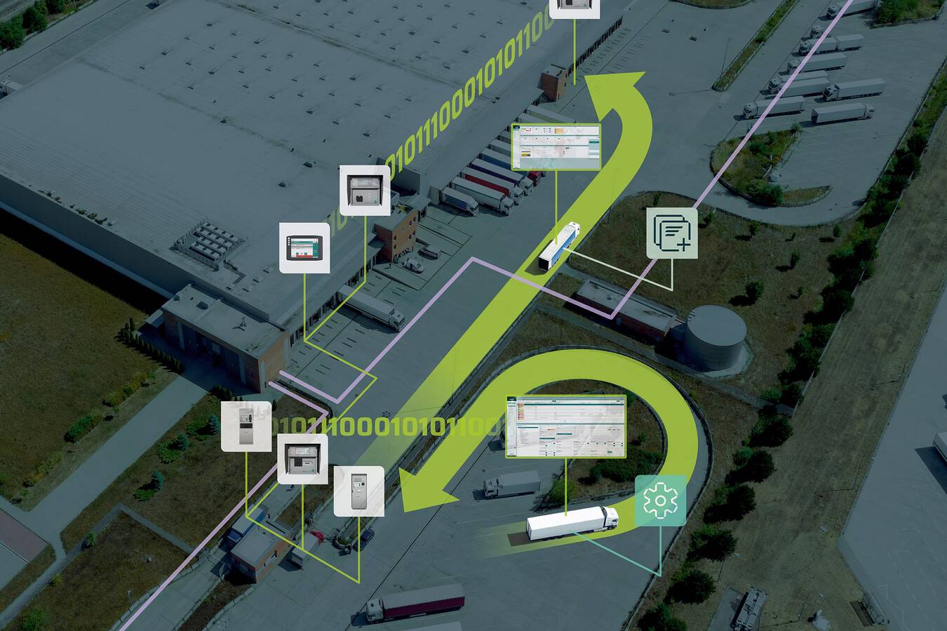 The LOGiQ yard management system is a cloud-based software solution that combines smooth and efficient truck loading operations with fully automated weighing of bulk materials.