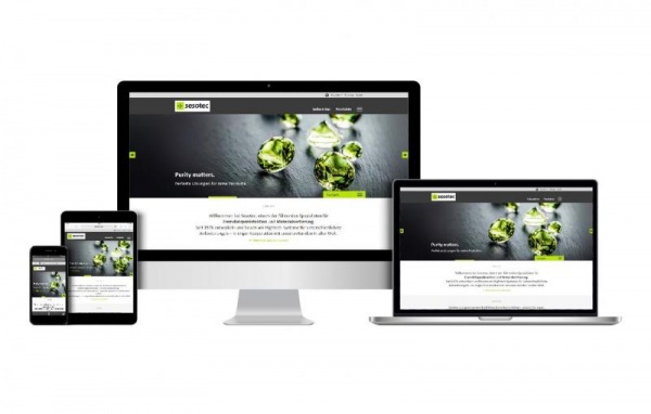 Die neue Sesotec Website ist in Responsive Design und wird auf dem Computer-Desktop, Tablet und Smartphone korrekt angezeigt.