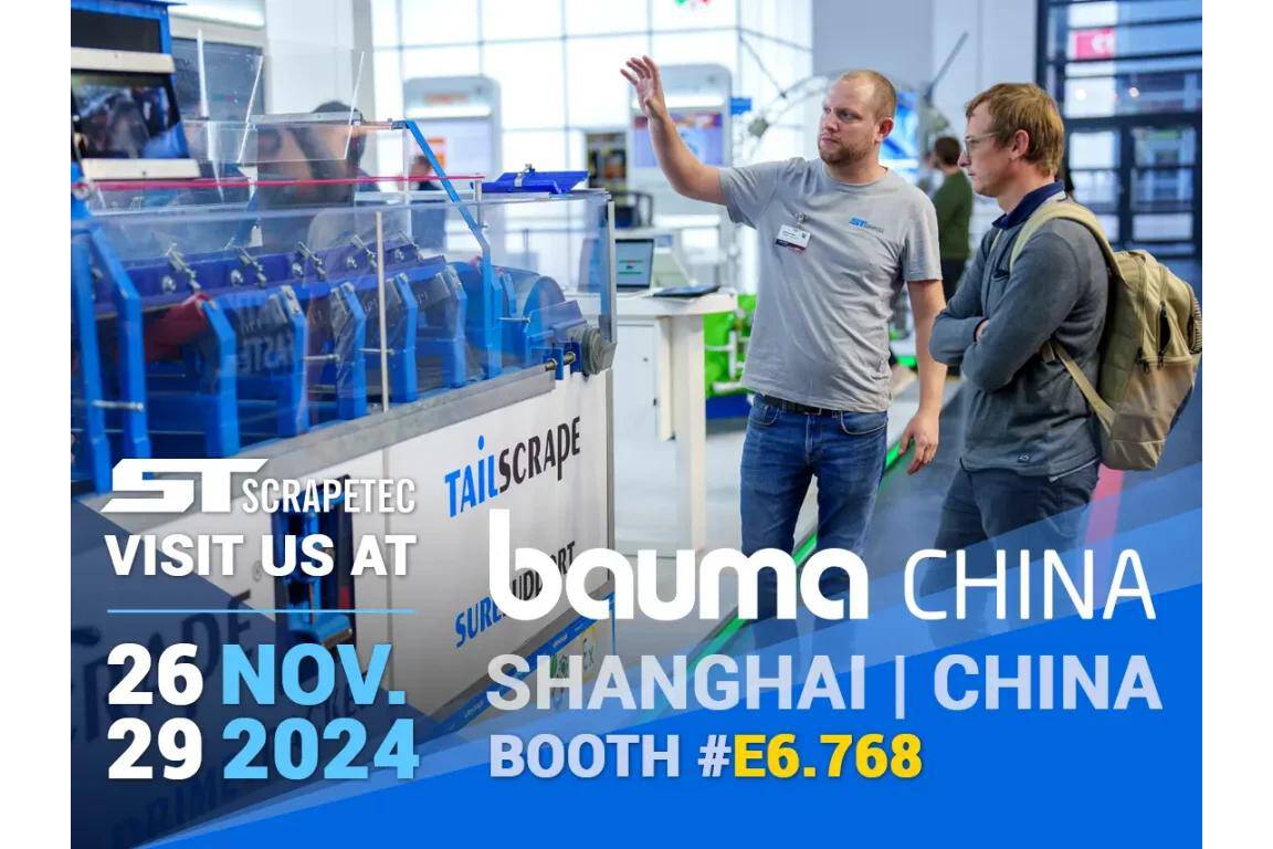 Scrapetec präsentiert innovative Lösungen auf der BAUMA China 2024 Die BAUMA China, die wichtigste Plattform der Bau- und Bergbaumaschinenbranche in Asien, öffnet vom 26. bis 29. November 2024 ihre Tore in Shanghai.