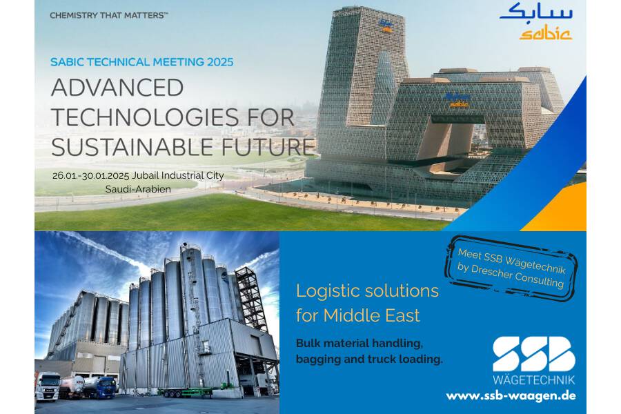 SSB Wägetechnik auch im Nahen Osten ein starker Partner Sabic Technical Congress vom 26.01. bis 30.01.2025 in Jubail Industrial City, Saudi-Arabien