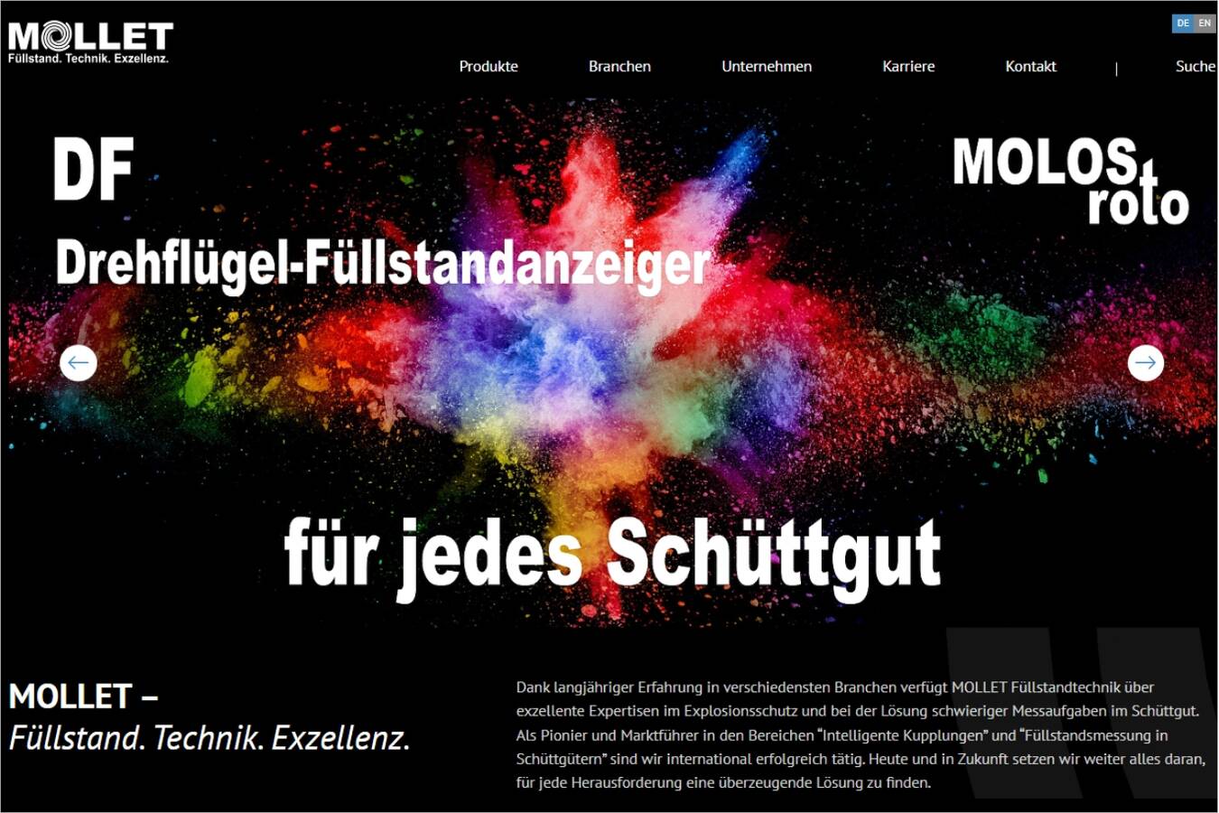 MOLLET-Produkte neu präsentiert Innovatives Design der neuen Internetpräsenz passt perfekt zu den Top-Produkten von MOLLET. 