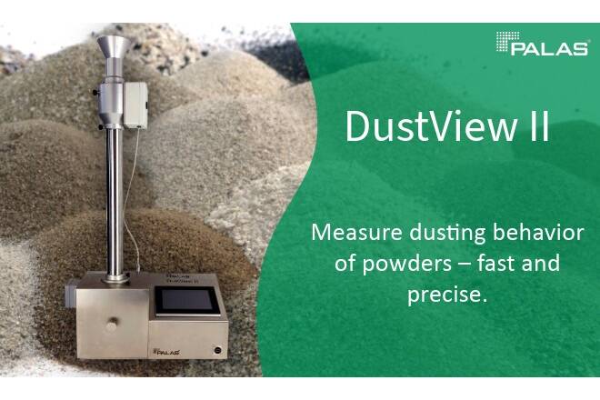 February 18: Webinar DustView II - dust measuring device  Join our February 18 webinar on DustViewII. Learn how to measure dustiness within seconds to improve product quality, reduce maintenance costs, and enhance safety. Use real-time data to optimize powder handling and support ATEX assessments.