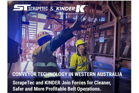 AirScrape, jetzt auch in den großen Minen von Australien  Fördertechnik in Western Australia: ScrapeTec und KINDER bündeln Kräfte für sauberere, sicherere und wirtschaftlichere Bandanlagen
